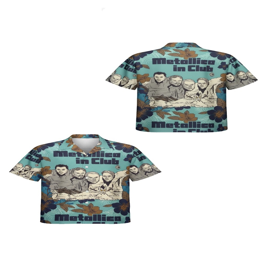 Metallica In Club Hawaiian Shirt Blue Floral Vintage Style Metallica In Club Hawaiian Shirt Blue Floral Vintage Style