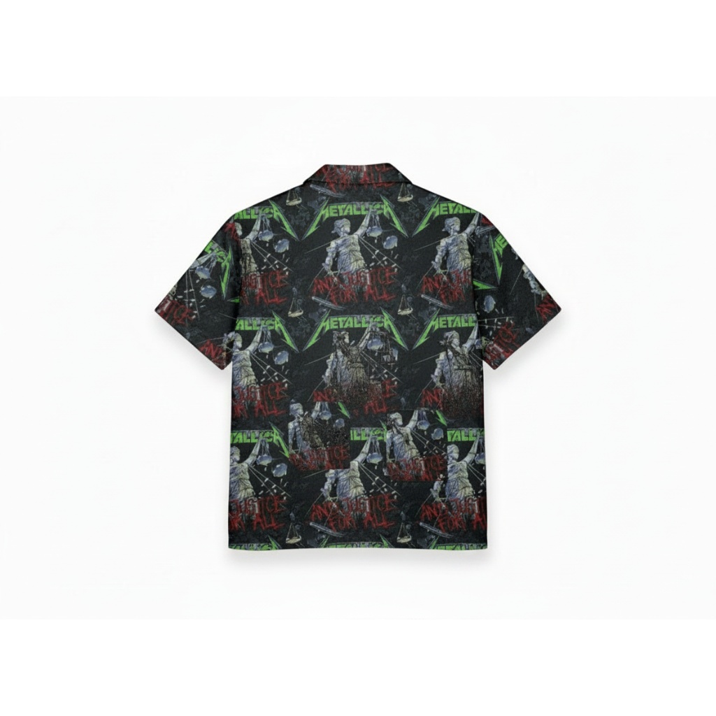 Metallica Justice For All Black Graphic Print Button Up Metallica Justice For All Black Graphic Print Button Up