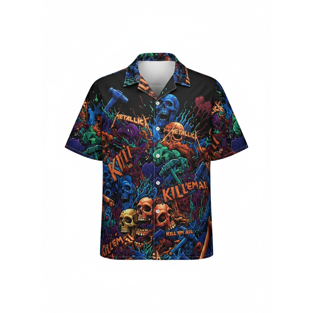 Metallica Kill Em All Skull Hawaiian Shirt