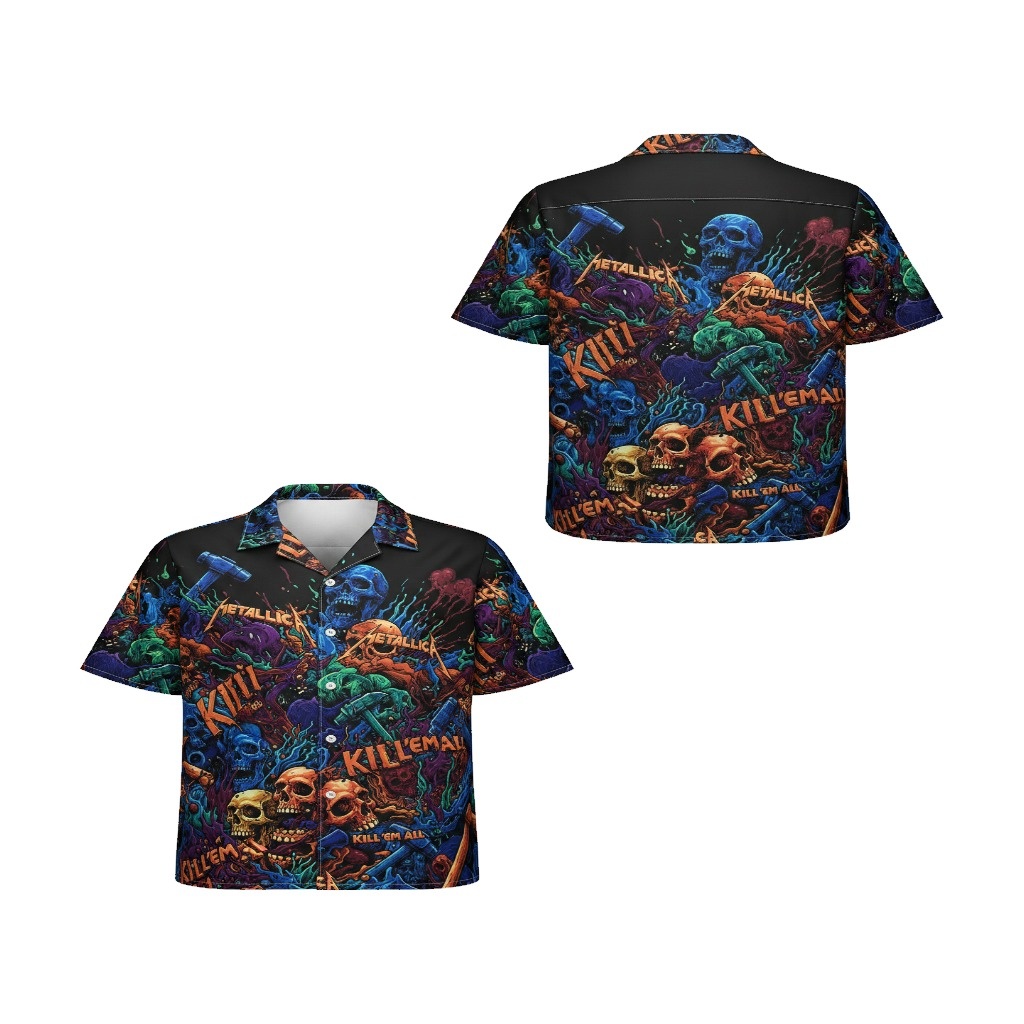 Metallica Kill Em All Skull Hawaiian Shirt Metallica Kill Em All Skull Hawaiian Shirt