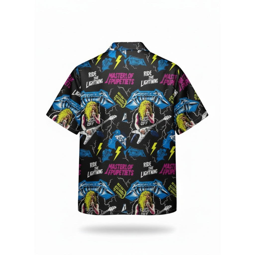 Metallica Master Of Puppets Black Hawaiian Shirt Metallica Master Of Puppets Black Hawaiian Shirt