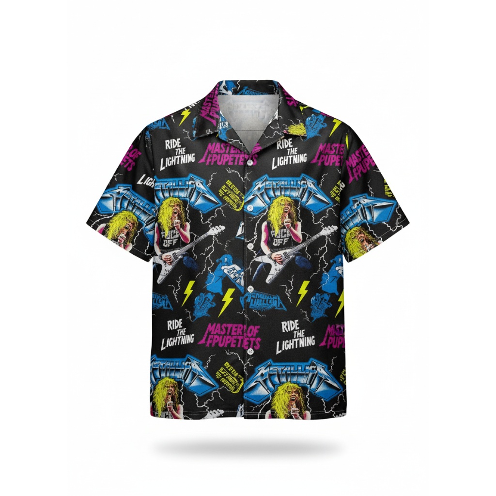 Metallica Master Of Puppets Black Hawaiian Shirt