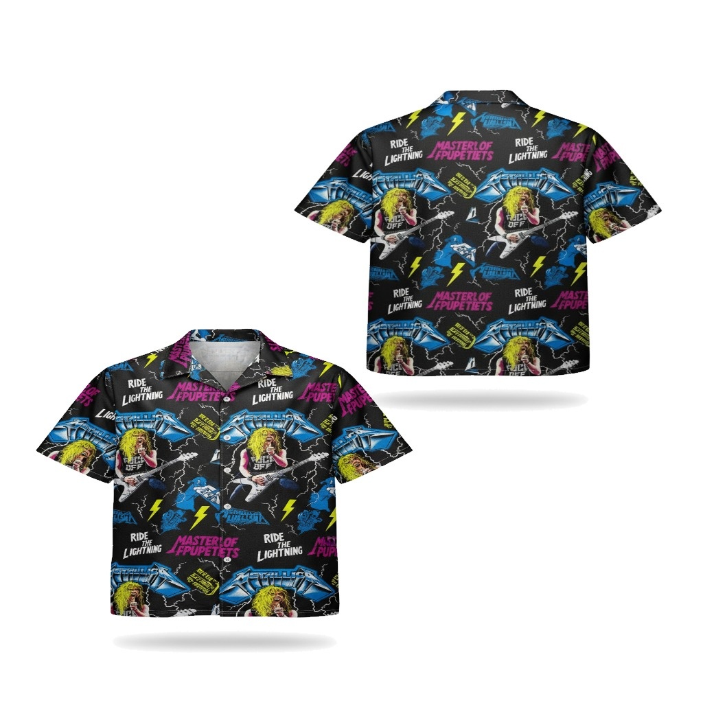 Metallica Master Of Puppets Black Hawaiian Shirt Metallica Master Of Puppets Black Hawaiian Shirt