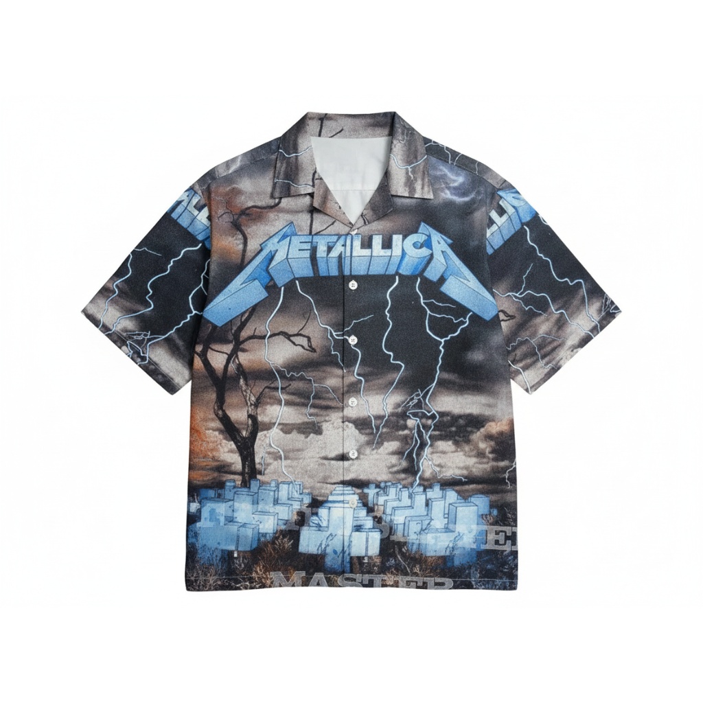 Metallica Master Of Puppets Graphic Print Short Sleeve Shirt