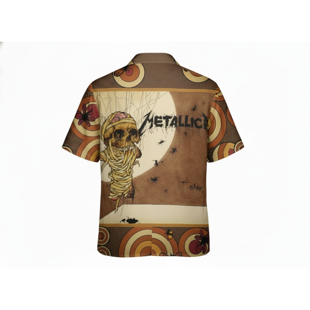 Metallica Mummy Hawaiian Shirt Brown Vintage Style Metallica Mummy Hawaiian Shirt Brown Vintage Style