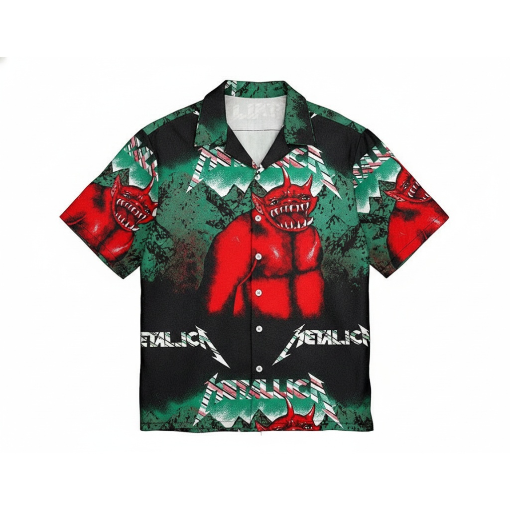 Metallica Red Devil Black Hawaiian Shirt Men’s Rock Band