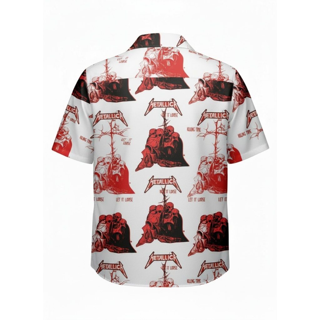 Metallica Red Skull Hawaiian Shirt Rock Band Apparel Metallica Red Skull Hawaiian Shirt Rock Band Apparel
