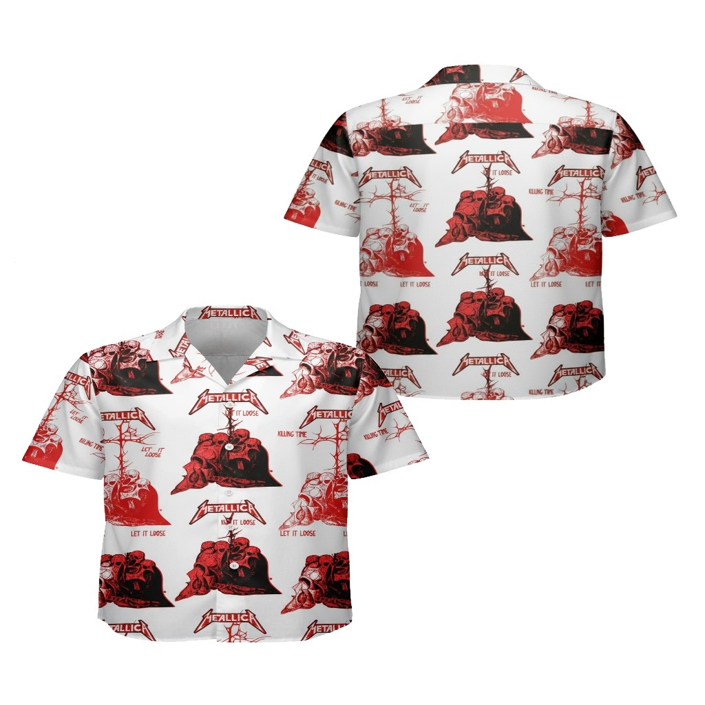 Metallica Red Skull Hawaiian Shirt Rock Band Apparel Metallica Red Skull Hawaiian Shirt Rock Band Apparel