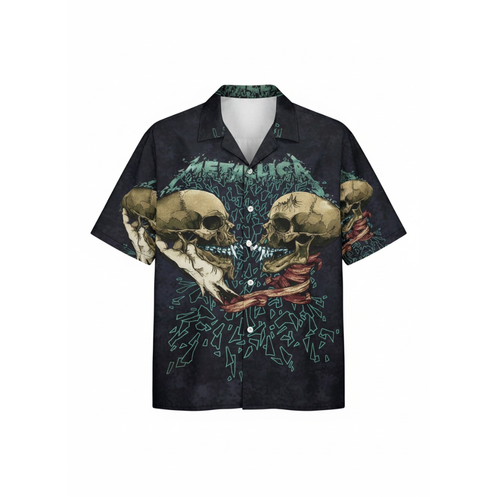 Metallica Skulls Dark Graphic Print Hawaiian Shirt