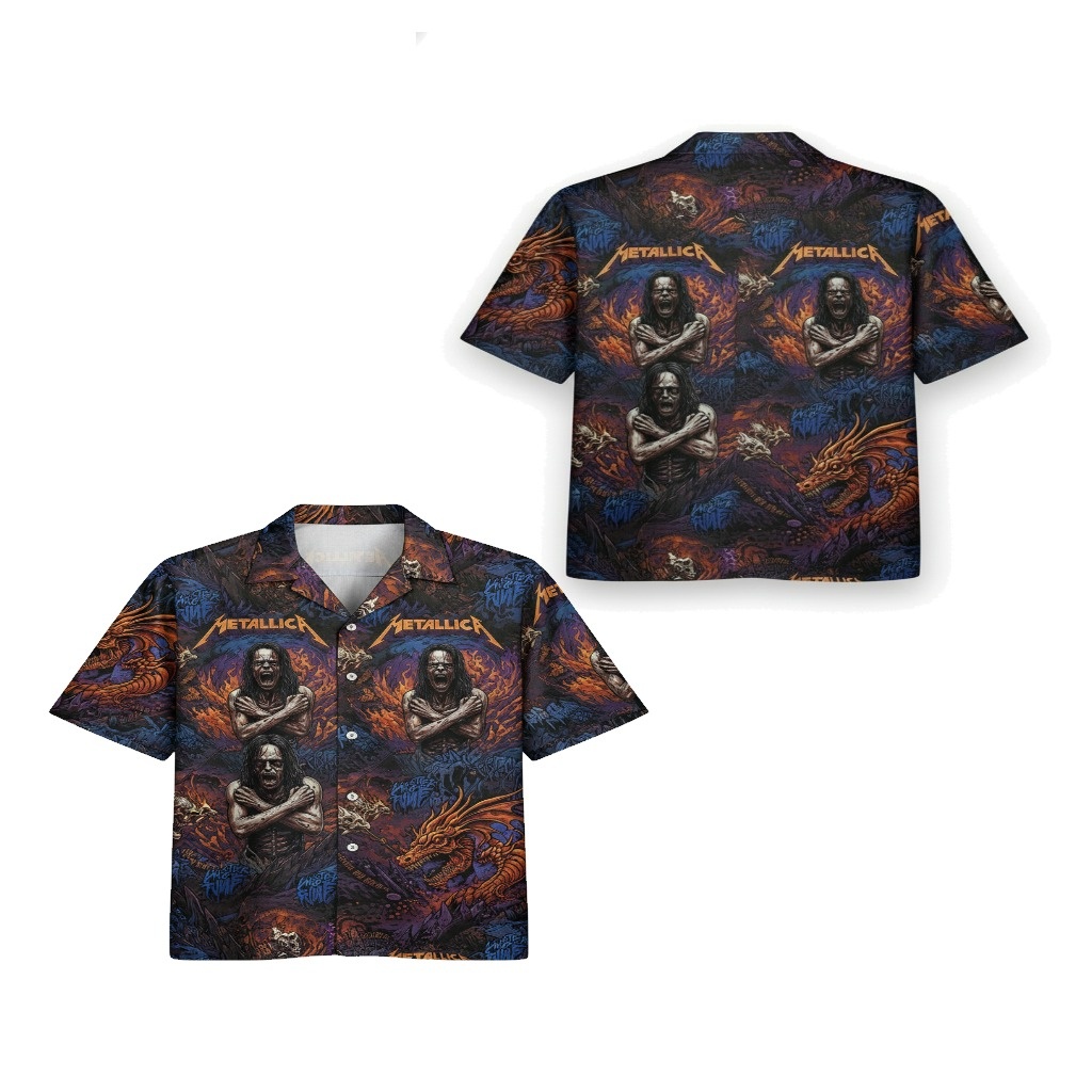 Metallica Themed Dark Fantasy Hawaiian Shirt Metallica Themed Dark Fantasy Hawaiian Shirt