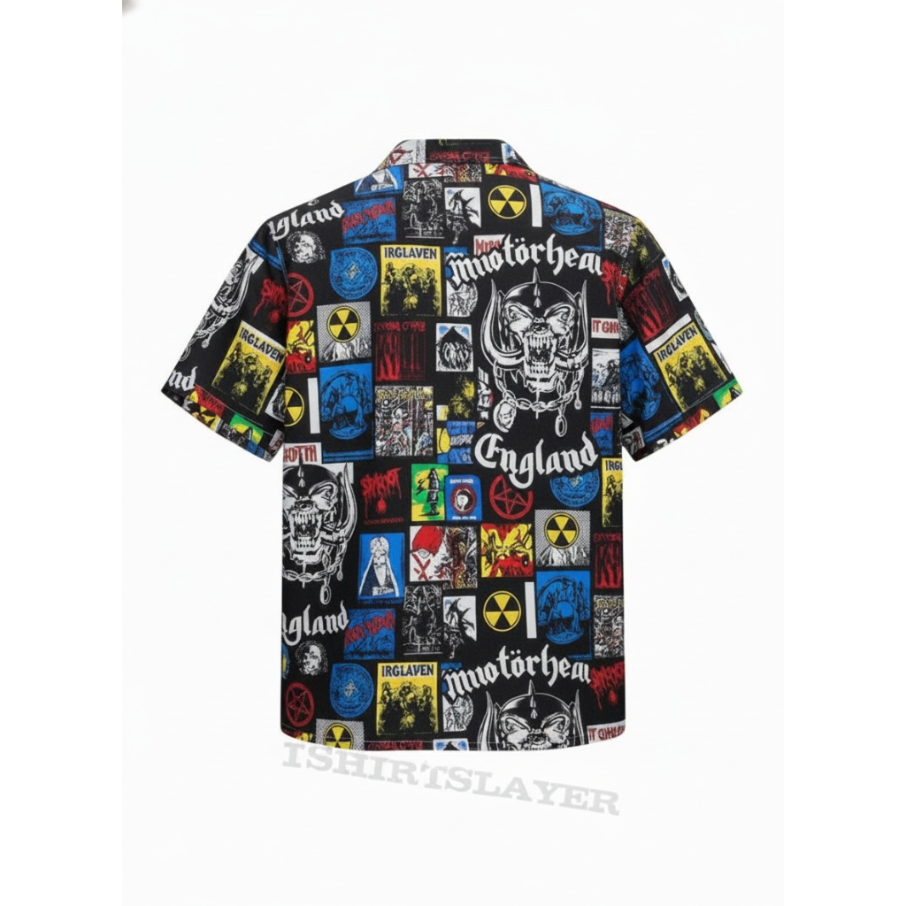 Motorhead England Black Graphic Print Button Up Shirt Motorhead England Black Graphic Print Button Up Shirt
