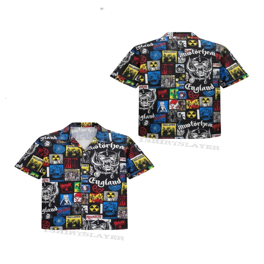 Motorhead England Black Graphic Print Button Up Shirt Motorhead England Black Graphic Print Button Up Shirt