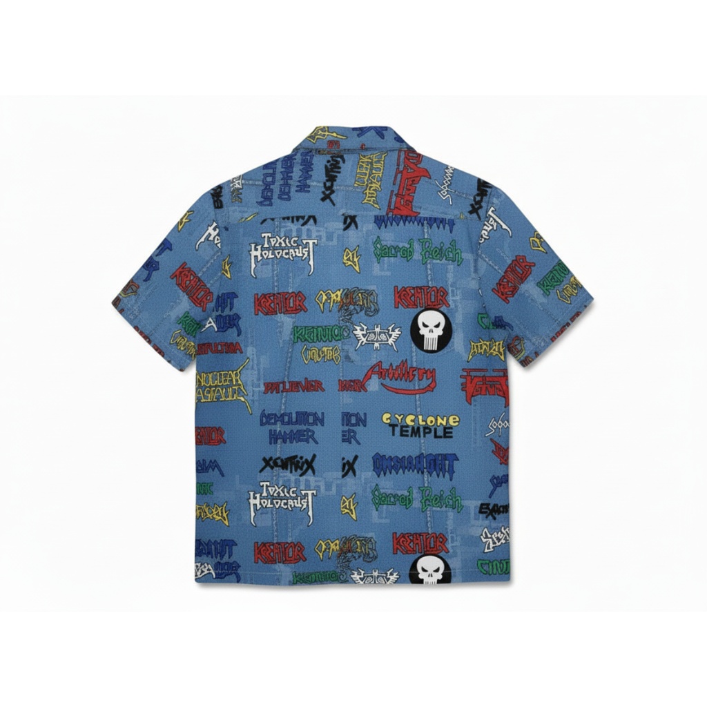 Punisher Skull Blue Graphic Print Button Up Shirt Men S Punisher Skull Blue Graphic Print Button Up Shirt Men S
