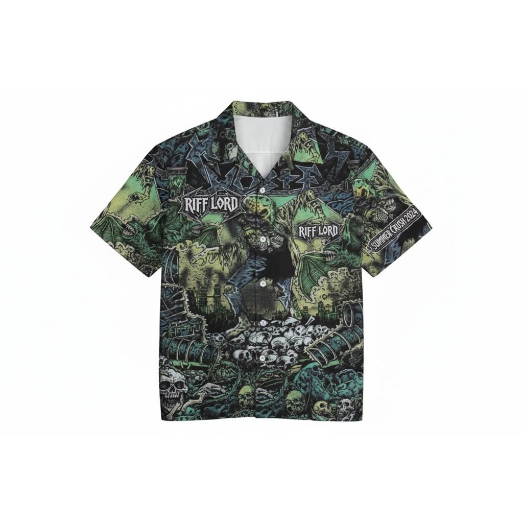 Riff Lord Summer Crush 2024 Hawaiian Shirt Dark Green