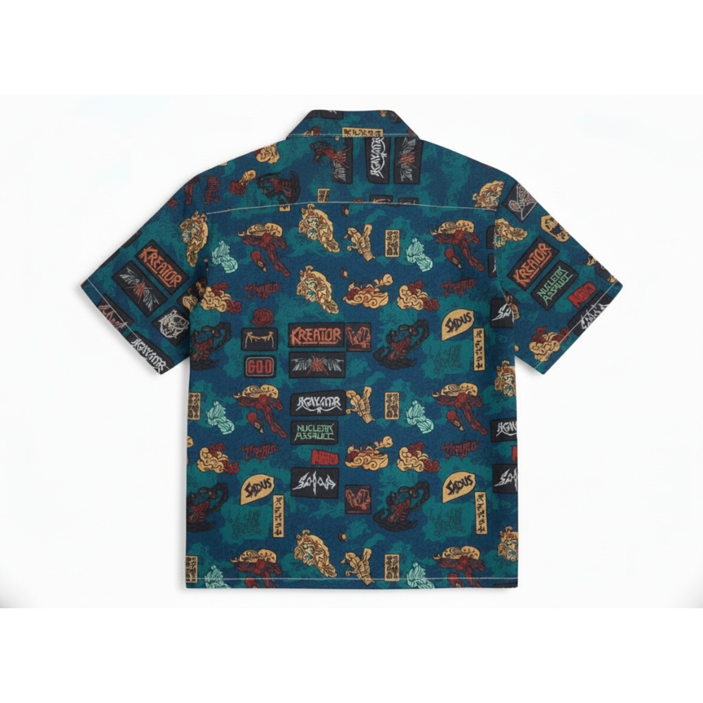 Teal Graphic Print Short Sleeve Button Up Shirt Men Teal Graphic Print Short Sleeve Button Up Shirt Men