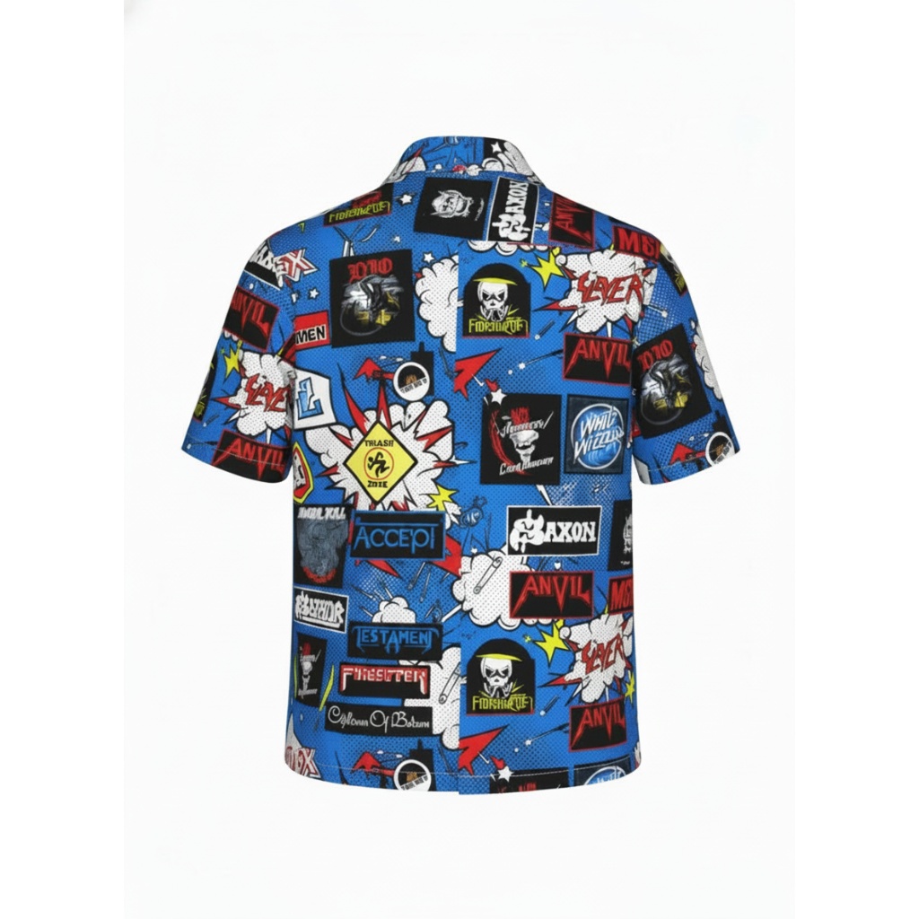 Vibrant Blue Graphic Print Button Down Shirt Men’s Casual Vibrant Blue Graphic Print Button Down Shirt Men’s Casual