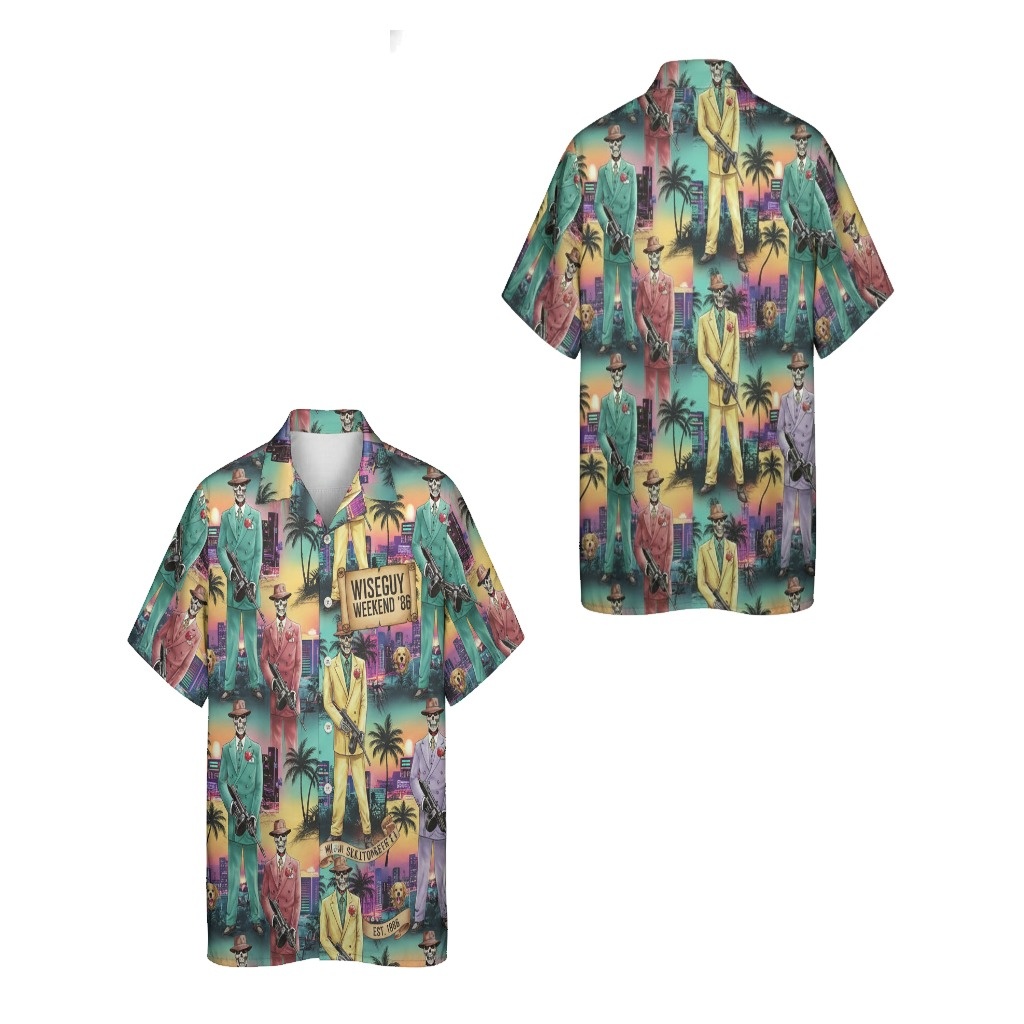 Wise Guy Weekend Graphic Print Short Sleeve Button Up Shirt Wise Guy Weekend Graphic Print Short Sleeve Button Up Shirt